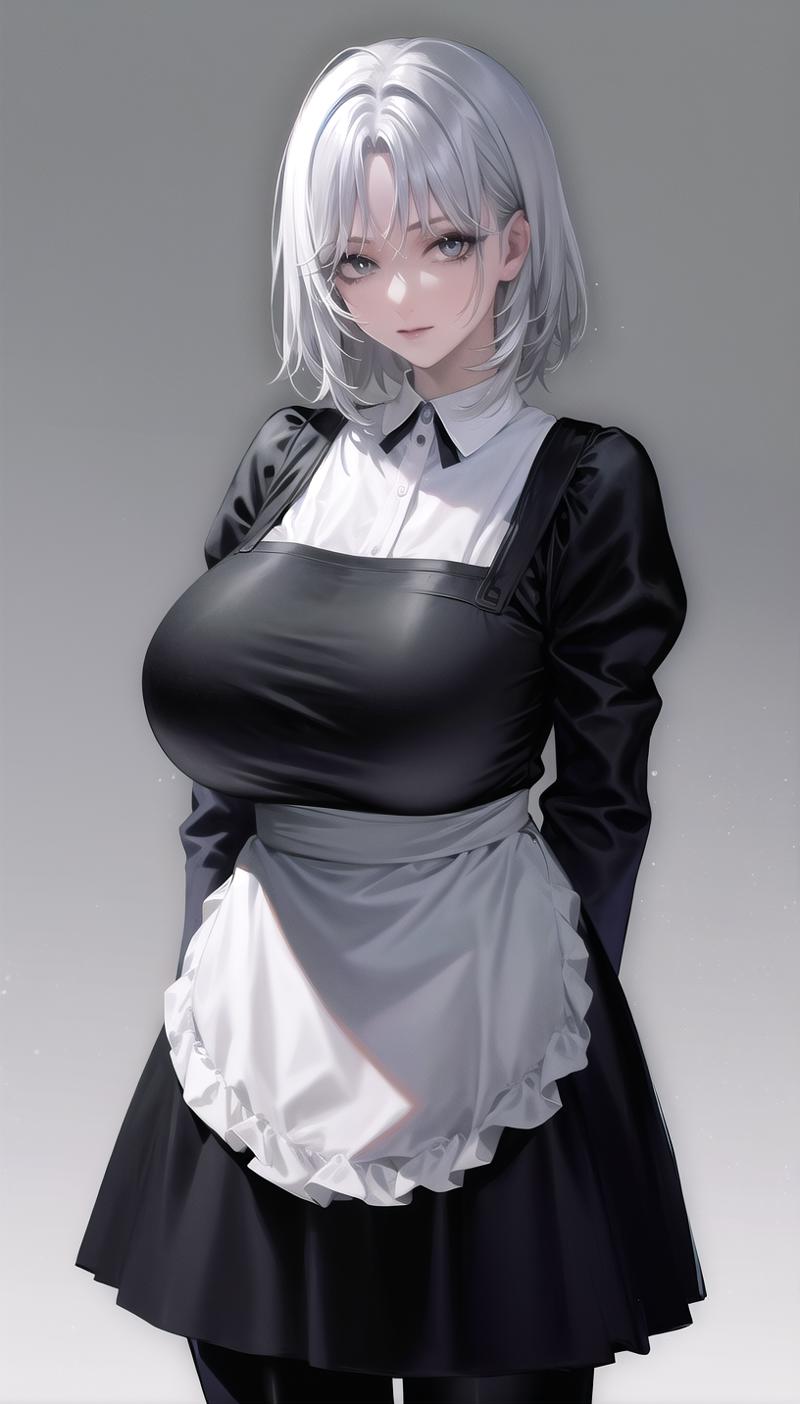 121156-2532335857-white hair,_(apron_1.28),_lady,mature female, cowboy shot,_(white background,simple background_1.18),_highres,official art,origi.png